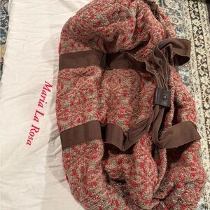 Maria La Rosa Red and Brown Duffle Bag